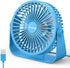 FARADAY USB Desk Fans 5 Inches Portable Table Fans 360° Head Rotation Small Personal Desktop Fan for Home Office, 3 Speeds, Blue...