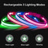 LED Dog Collar, USB Rechargeable Light Up Dog Collar Lights, Adjustable Comfortable Soft Mesh Safety Dog Collar for Small, Medium, Large Dogs(Smal...