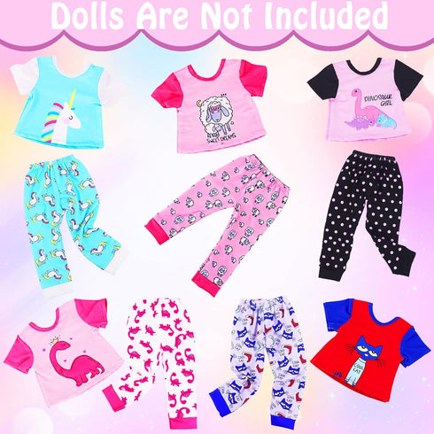 UNICORN ELEMENT 5 Sets Baby Doll Clothes Outfits Pyjamas for 14-18 Inch Doll, Baby Doll Accessories for 16'' Doll Baby Doll, 18 Inch Doll...