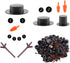 800pcs Christmas Snowman DIY Craft Kit Including 80 Mini Black Top Hats, 80 Carrot Snowman Noses, 160 Snowman Hands, 480 Tiny Black Buttons for Ch...
