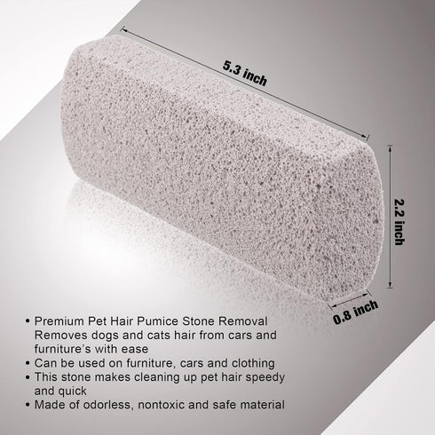 2 Pieces Pet Hair Remover for Cat Hair Removal Pumice Stone Tool Carpet Dog Fur Removal Tool for Car Couch Furniture Bedding Easy to Clean (5.3 In...