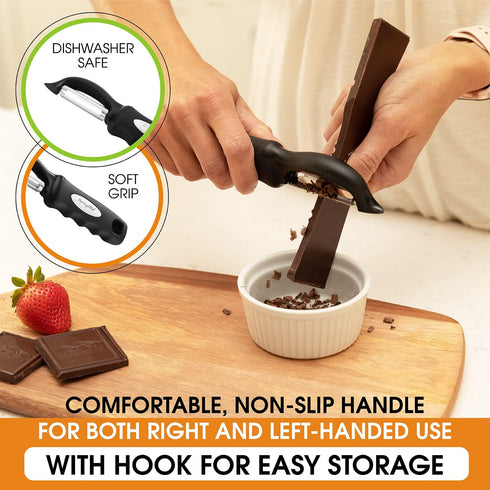 Spring Chef Premium Swivel Vegetable Peeler, Soft Grip Handle and Ultra Sharp Stainless Steel Blades - Perfect Kitchen Peeler For Veggie, Fruit, P...