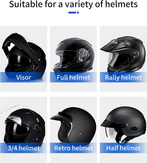 Bluetooth Helmet Headset, Ultra-Thin Motorcycle Helmet Speakers, Automatically Answer Incoming Calls, Volume Control, Dial Control, High Sound Qua...