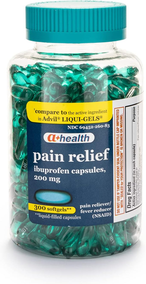 Ibuprofen 200 Mg Softgels, Pain Reliever/Fever Reducer (NSAID), 300 Count...