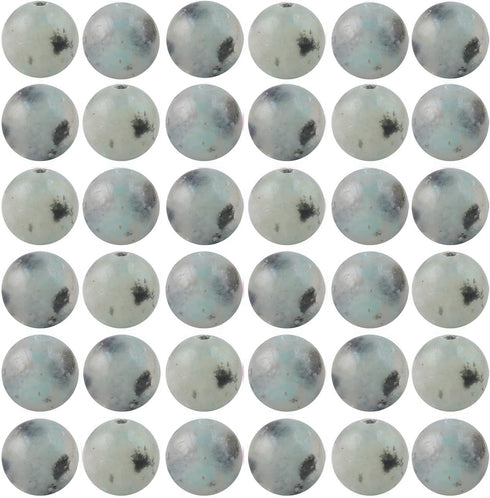 Natural Stone Beads 100pcs Round Genuine Real Stone Beading Loose Gemstones Hole Size 1mm DIY Smooth Bead for Bracelet Necklace Earrings Jewelry M...