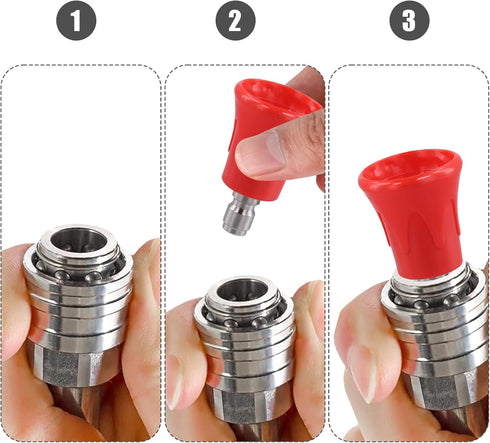 5pcs Pressure Washer Nozzle Guard, Pressure Washer Spray Gun Nozzle Tips Set Pressure Washing Nozzle Holder High Power Washer Nozzle Rubber Tip wi...