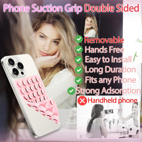 Silicone Suction Cup Phone Case Mount Double Sided, Phone Accessories Hands-Free Strong Grip Holder for Selfies and Videos, Silicon Phone Stand fo...