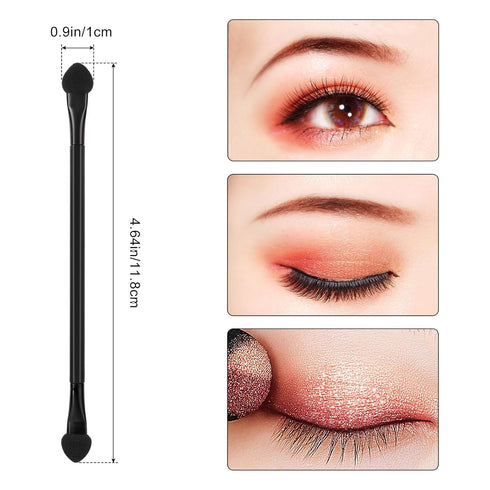 30 PCS Professional Disposable Dual Side Sponge Eyeshadow Brush, Double Head Eye shadow Brushes Makeup Applicator Cosmetic Tools(Length: 12 cm, Ro...