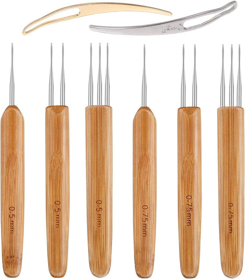 AUGSUN 8 Pcs Dreadlock Crochet Hook Tool, Braid Hair Dreadlocks Needle Weaving Crochet...