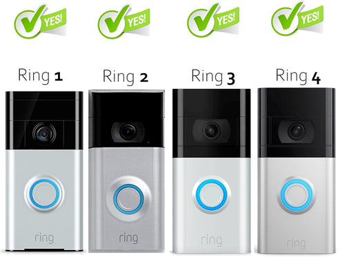 RingDoorbell 1/2/3/4 2nd Gen & 3 Plus Rain Sun Cover Hood Weather Shield Glare Protector No Drilling Needed, Black...