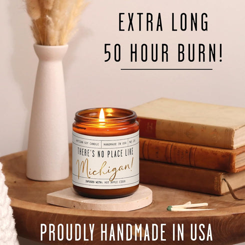 Michigan Gifts, Michigan Decor for Home - 'There's No Place Like Michigan Candle, w/Hot Apple Cider I Michigan Souvenirs I Michigan State Gifts I ...