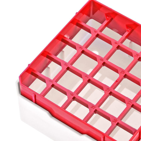 uxcell Centrifuge Tube Freezer Storage Box 25 Places Waterproof Polypropylene Cryogenic Holder Rack for 1.8/2ml Microcentrifuge Tubes Vials Sample...