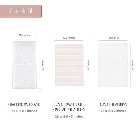 Ely’s & Co. Changing Pad Cover, Diaper Changing Table Sheets, 2 Pack, Cradle Sheet Set for Baby Girls, 100% Jersey Knit Cotton, Pink Tulip Collect...