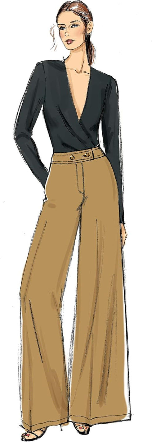Vogue V9361E5 Very Easy Women's Semi-Fitted Pants Sewing Patterns, Sizes 14-22, White...