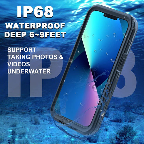 AICase Waterproof Case for iPhone 13 Mini 5.4 Inch Snowproof Dustproof Shockproof IP68 Certified Full Body Protection Fully Waterproof Underwater ...