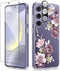 GVIEWIN for Samsung Galaxy S24 Case Floral, with Screen Protector & Camera Lens Protector, Hard PC&TPU Bumper Clear Shockproof Protective Women Ph...