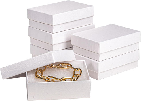 Jewelry Gift Boxes 6 Pack 3.1x2.25x1 inch Cardboard Jewelry Box, Cotton Filled Small Jewelry Gifts Boxes With Lids | For Earring, Bracelet, Neckla...