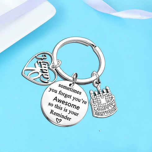 Nimteve Birthday Keychain Gift - Inspirational Birthday Gifts for Women & Men...