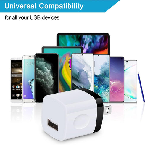 USB Wall Adapter,Charger Cubes,5Pack 1A Travel Single Port Wall Charger Plug Charging Block Box Compatible Phone 15/14/13/X/XR/8/7/6/6S Plus,Samsu...