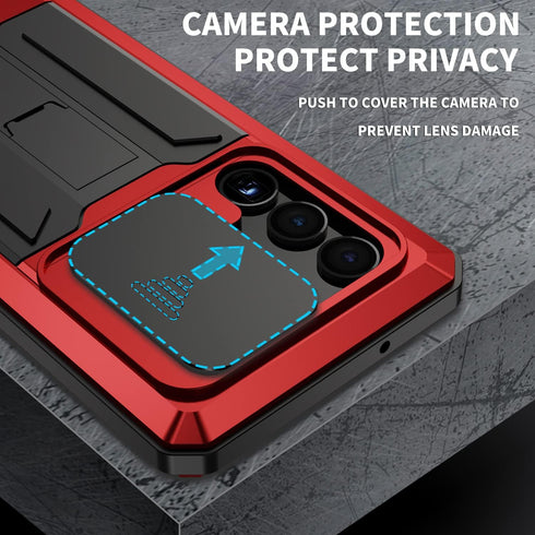 for Samsung Galaxy S23 Ultra 5G Case,Shockproof Hard Case Aluminum Metal Gorilla Glass Military Heavy Duty Sturdy Protector Cover for Samsung Gala...