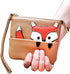 Fox Pattern Leather Coin Purse Keychain Change Pouch Wallet with Zippered(brown)...