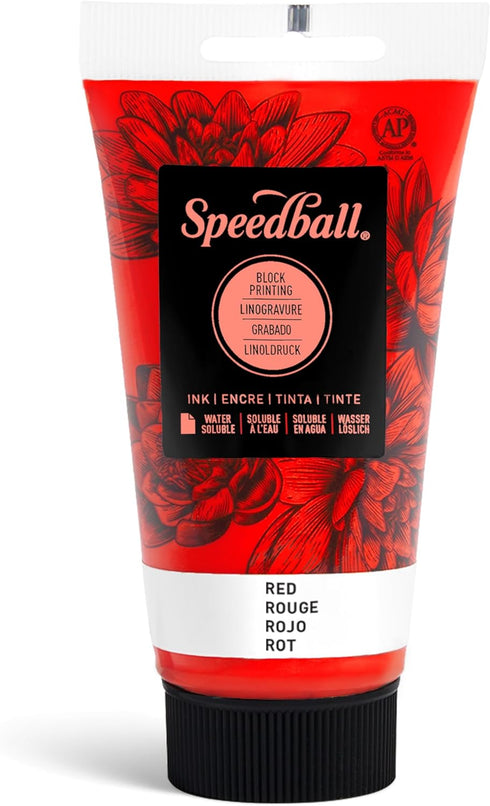 Speedball 3501 Water Soluble Block Printing Ink – Bold Color With Satin Finish AP Non-Toxic 2.5 Fl. Oz., Red...