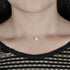 Simple 925 Sterling Silver One Simulated Pearl Pendant Invisible Fishing Line Choker Necklace for Women...