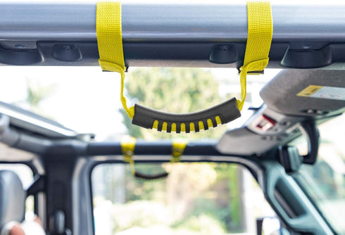 4 x Roll Bar Grab Handles Grip Handle for Jeep Wrangler YJ TJ JK JKU JL JLU Sports Sahara Freedom Rubicon X & Unlimited 1955-2024 2025 (Yellow)...
