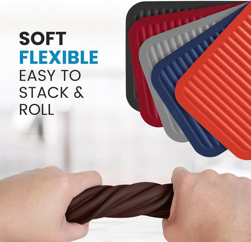 Zulay 2-Pack 9"x12" Silicone Trivets for Hot Pots & Pans – Heat-Resistant, Non-Slip Trivet Mats – Durable, Flexible, Multi-Purpose Hot Pads for Ki...