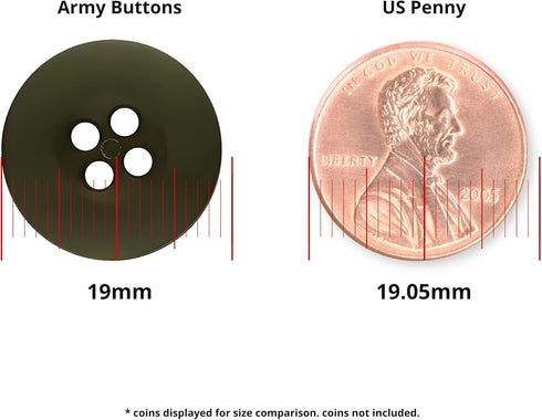 ButtonMode Military Spec Army Buttons BDU ACU OCP GI LE Police Tactical Cadet Uniform Button Set Includes 12 Olive Drab Green 19mm (3/4 Inch) Butt...