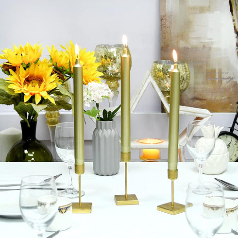 Zest Candle 12-Piece Taper Candles, 10-Inch, Metallic Gold Straight...