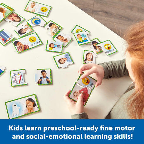 Learning Resources Feelings & Emotions Puzzle Cards, 48 Pieces, Ages 3+, Social Skills Toys, Speech Therapy Materials, Social Emotional Learning T...
