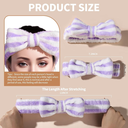 Teenitor Makeup Headband, Spa Headband For Girls, Bow Headbands, Fluffy Headbands for Washing Face, Make Up Headbands For Skincare...
