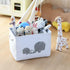 INough Baby Gift Baskets Empty Large Storage Container Fabric Toys Basket, Elephant Toy Box with Drawstring Closure for Wipes and Diapers, Nursery...