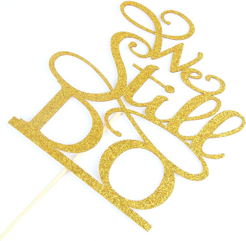 We Still Do Cake Topper - Vow Renewal/Bride Shower/Marriage & Engagement/Wedding Anniversary Party Decoration Supplies, Gold Glitter...