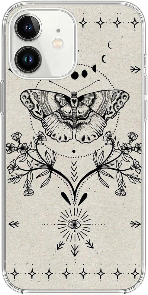 Compatible with iPhone 11 Case - Witchy Moon Stars Mystic Eyes Flexible Silicone Shockproof Clear Case for Men and Women Girls...