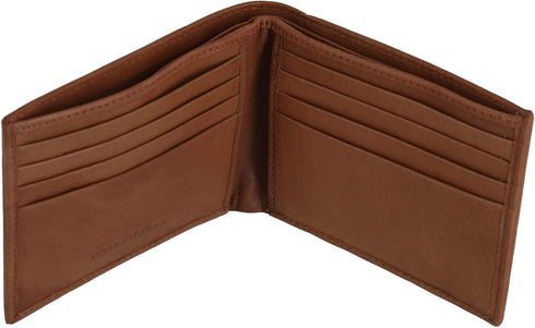 CTM® Men's Leather American Flag Embossed Bifold Wallet, Tan...