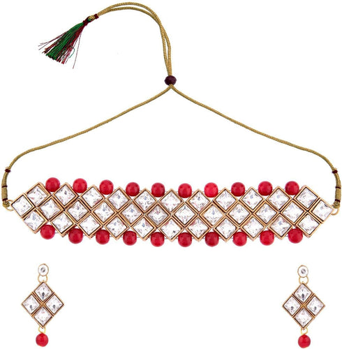Efulgenz Indian Bollywood Traditional Crystal Faux Pearl Bridal Choker Necklace Earrings Jewelry Set...