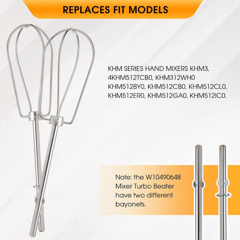 Hand Mixer Beaters that works with KitchenAid KHM5APWH7...