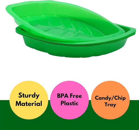4E's Novelty Palm Leaf Party Serving Tray Plastic - Luau Candy Snack Tray Food Holder, Buffet Plates for Jungle Safari Hawaiian Party Supplies Din...
