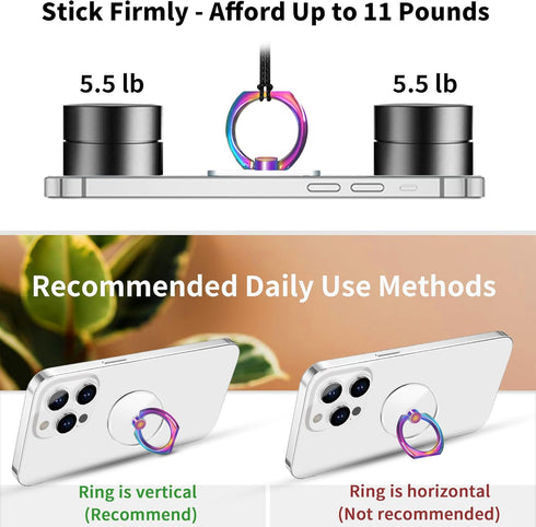 Transparent Clear Phone Ring Grips Holder Kickstand, Finger Ring Stand for Cell Phone Tablet Case Accessories Round (1PCS Colorful Ring)...
