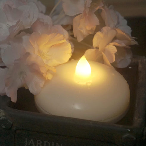 Waterproof Flameless Floating Candle Battery Operated Flickering Electric Led Light with Timer, Warm White Tealight Home Outdoor Decor for Wedding...