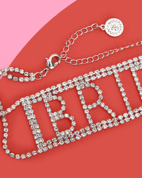 xo, Fetti Rhinestone Bride Choker Necklace, 10.5" | Bride To Be Jewelry, Choker Necklace Accessory, Bridesmaid Gift, Bridal Shower Decorations, We...