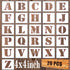 BTORER 4inch Letter Stencils Symbol Alphabet Craft Templates, 26Pcs Reusable Plastic Letter Decoration Art Templates Interlocking Stencil Kit for ...
