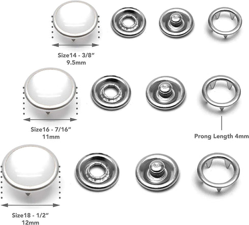 CRAFTMEMORE 20 Sets 10.5MM Transparent Pearl Snaps Fasteners Pearl-Like Button for Western Shirt Clothes Popper Studs (Transparent)...