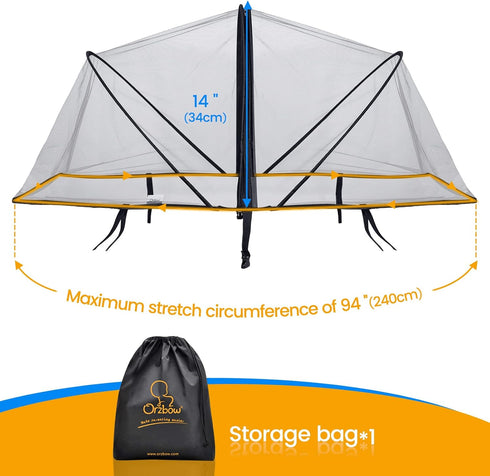 Orzbow Universal Mosquito Net for Stroller, Baby Bug Net with Two-Way Zippers & Storage Bag, Breathable & Foldable Mosquito Nets for Strollers, Ca...