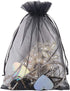 YQL Black Organza Bags,100PCS 5x7 Inch Gift Favor Bags Mesh Fruit Protection Bags Jewelry Pouches Sachet Bags Wedding Party...