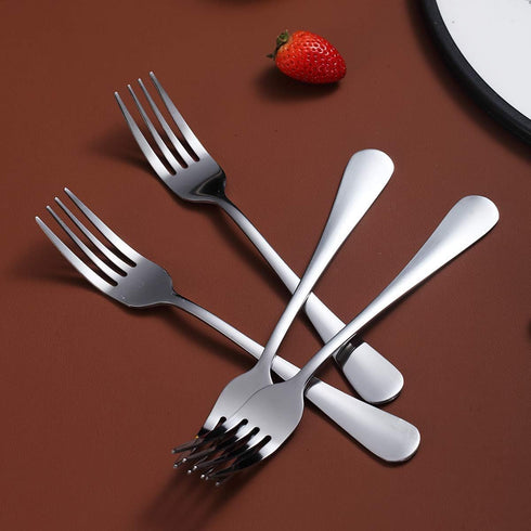 Dinner Forks Set of 6, Berglander 7.9" Stainless Steel Shiny Mirror Fork Set, Forks And Spoons Silverware, Table Forks Set Sturdy And Dishwasher S...