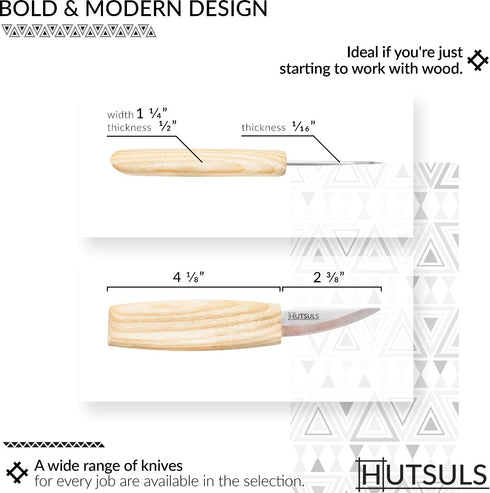 Hutsuls Wood Whittling Knife for Beginners - Razor Sharp Wood Carving Knife in a Beautifully Designed Gift Box, Sloyd Woodworking Knife for Men, W...
