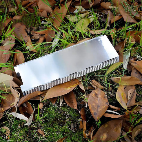 Folding Outdoor Stove Windscreen, 10 Plates Aluminum Camping Windshield, Portable Compact Windproof Cooker Wind Screen, Lightweight Burner Shield ...